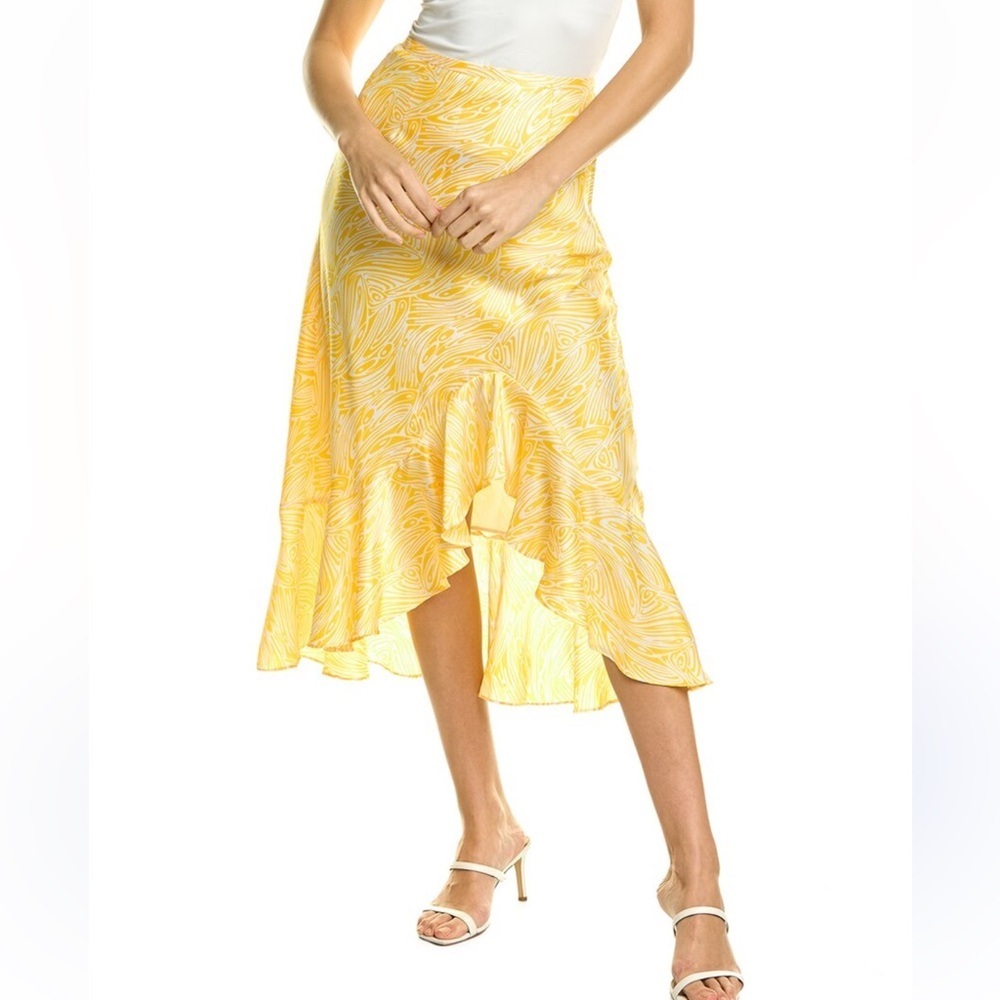 Cinq A Sept Valencia Printed Ruffle Midi Skirt - Picture 2 of 14